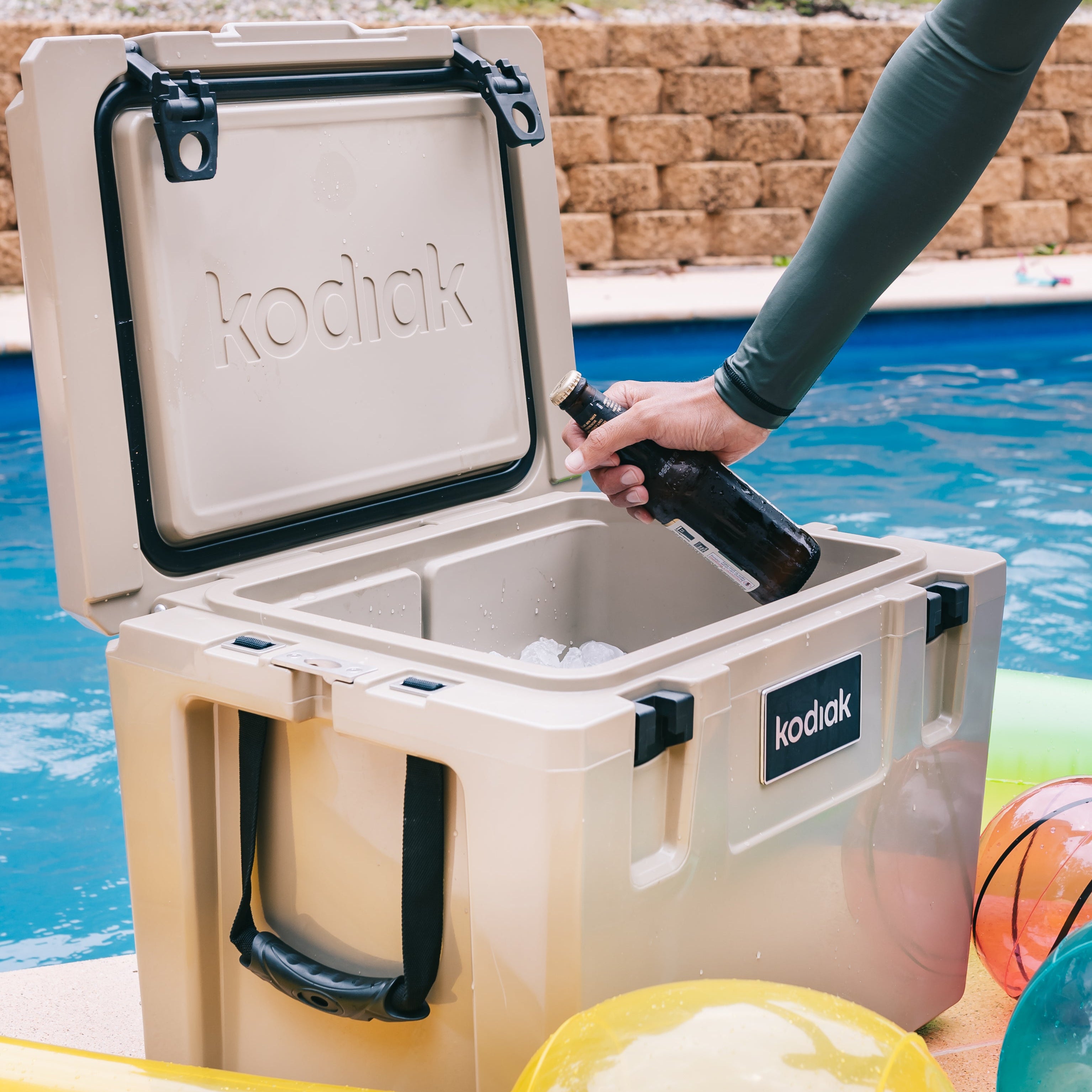 Kodiak Hard Cooler 32L Orange heavy-duty ice box, family-size esky, 5-day ice retention, poolside outdoor use
