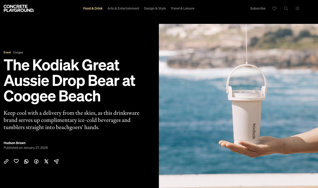The Kodiak Great Aussie Drop Bear at Coogee Beach